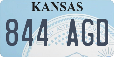KS license plate 844AGD