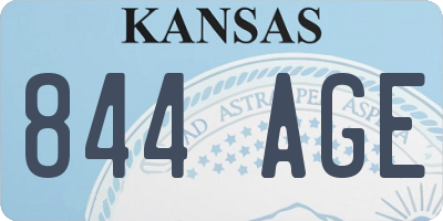KS license plate 844AGE