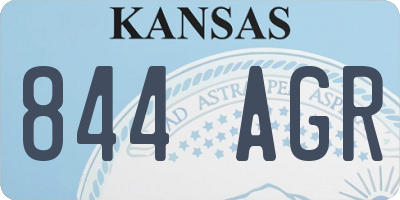 KS license plate 844AGR
