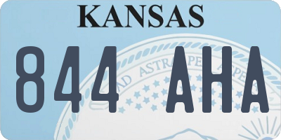 KS license plate 844AHA