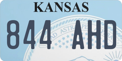 KS license plate 844AHD