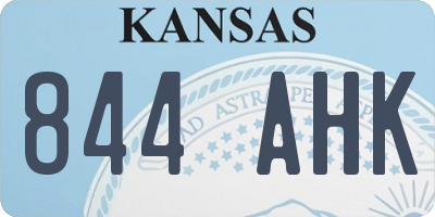 KS license plate 844AHK