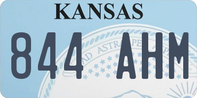 KS license plate 844AHM