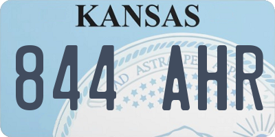 KS license plate 844AHR