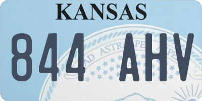 KS license plate 844AHV