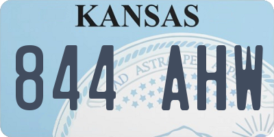 KS license plate 844AHW