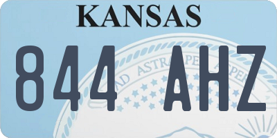 KS license plate 844AHZ