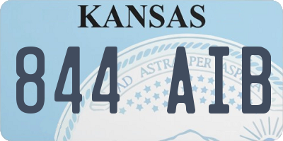 KS license plate 844AIB