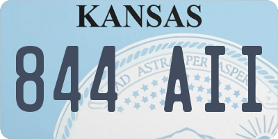 KS license plate 844AII