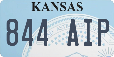 KS license plate 844AIP