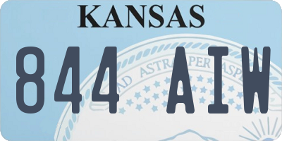 KS license plate 844AIW