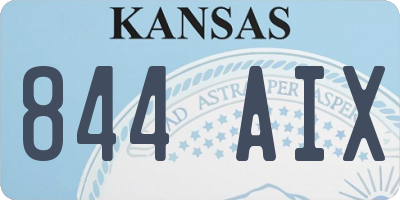 KS license plate 844AIX
