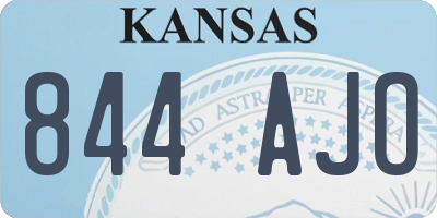 KS license plate 844AJO