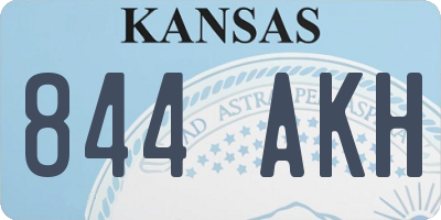 KS license plate 844AKH