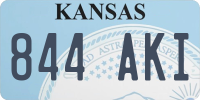 KS license plate 844AKI