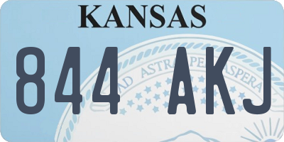 KS license plate 844AKJ
