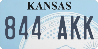 KS license plate 844AKK