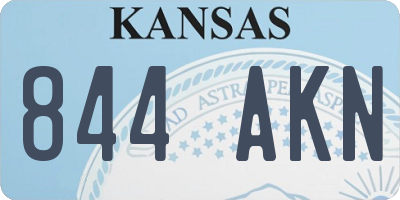 KS license plate 844AKN