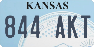 KS license plate 844AKT