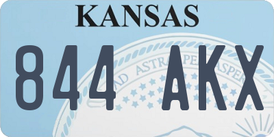 KS license plate 844AKX