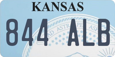 KS license plate 844ALB