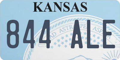 KS license plate 844ALE