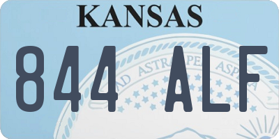 KS license plate 844ALF