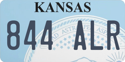 KS license plate 844ALR