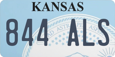 KS license plate 844ALS
