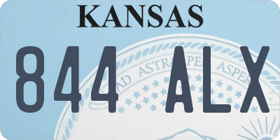KS license plate 844ALX