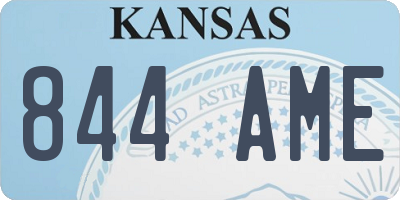 KS license plate 844AME