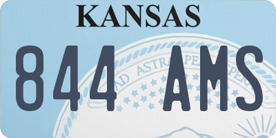 KS license plate 844AMS