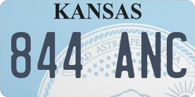KS license plate 844ANC