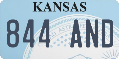 KS license plate 844AND