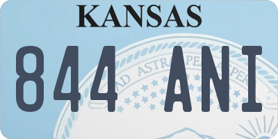 KS license plate 844ANI