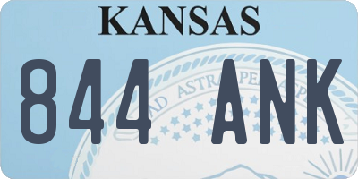 KS license plate 844ANK