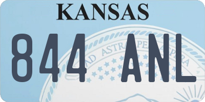 KS license plate 844ANL