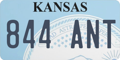 KS license plate 844ANT