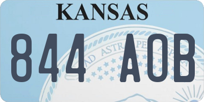 KS license plate 844AOB