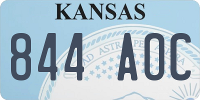 KS license plate 844AOC