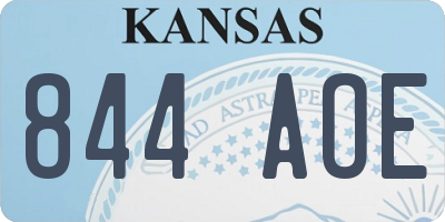 KS license plate 844AOE