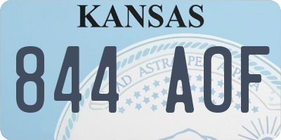 KS license plate 844AOF