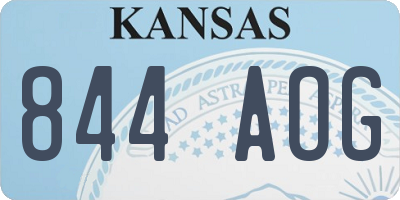 KS license plate 844AOG