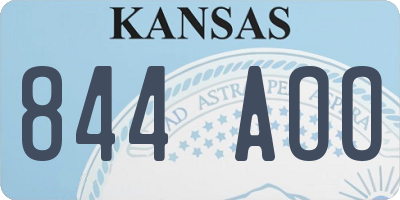 KS license plate 844AOO