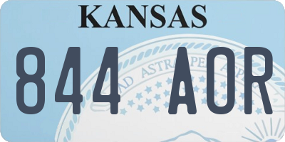 KS license plate 844AOR