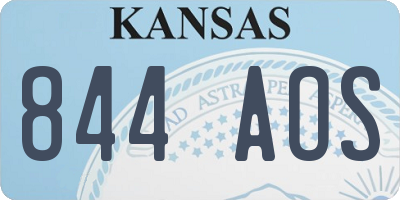 KS license plate 844AOS