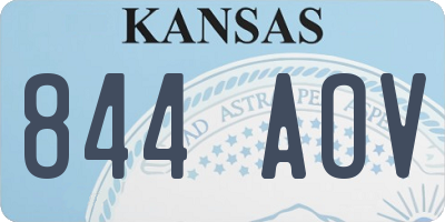 KS license plate 844AOV