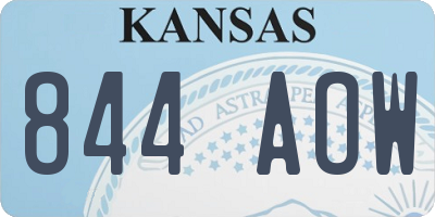 KS license plate 844AOW