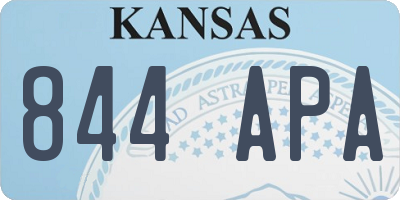 KS license plate 844APA