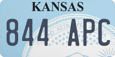 KS license plate 844APC